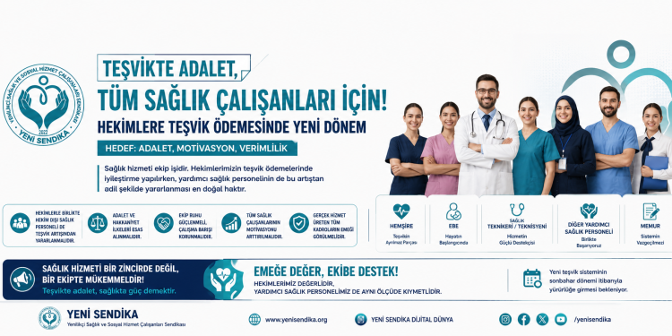 Yeni Sendika: Teşvik Ödemelerinde Adalet Tüm Sağlık Çalışanlarını Kapsamalıdır