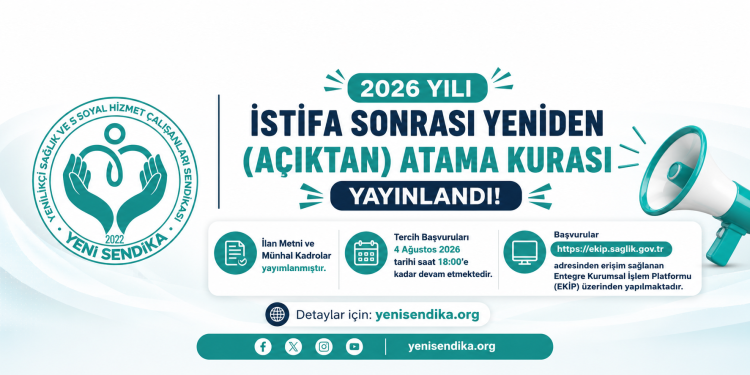 2026 Yılı İstifa Sonrası Yeniden (Açıktan) Atama Kurası Yayınlandı