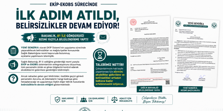 YENİ SENDİKA’NIN GİRİŞİMİ SONRASI BAKANLIKTAN 81 İLE RESMİ YAZI